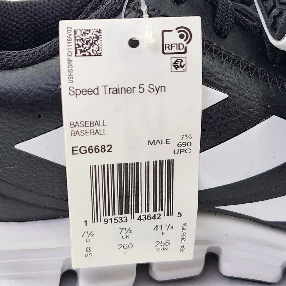 Adidas Speed Trainer 5 Syn Mens Size 8‎ Baseball Shoes Black White EG6682